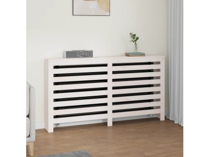 vidaXL Kryt na radiátor biely 153x19x84 cm masívna borovica