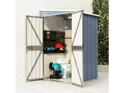 vidaXL Nástenná záhradná kôlňa sivá 118x100x178 cm pozinkovaná oceľ