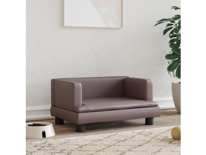 vidaXL Pelech pre psa hnedý 60x40x30 cm umelá koža