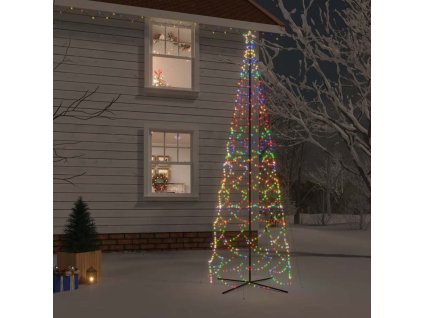 vidaXL Vianočný stromček kužeľ rôznofarebné svetlo 1400 LED 160x500 cm