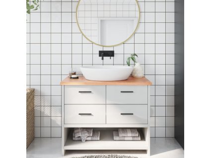 vidaXL Kúpeľňová doska bledohnedá 100x50x2 cm ošetrený masív