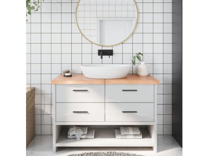vidaXL Kúpeľňová doska bledohnedá 120x60x(2-4) cm ošetrený masív