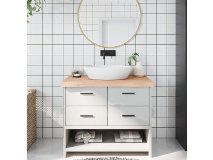 vidaXL Kúpeľňová doska 100x60x(2-6) cm neošetrený masív