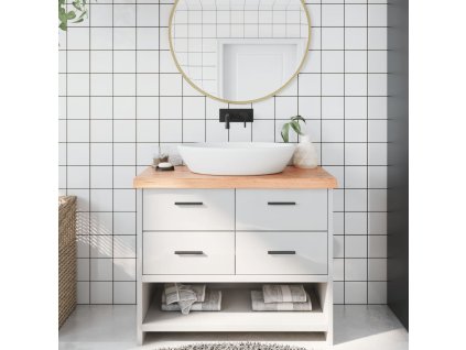 vidaXL Kúpeľňová doska bledohnedá 100x40x(2-6) cm ošetrený masív