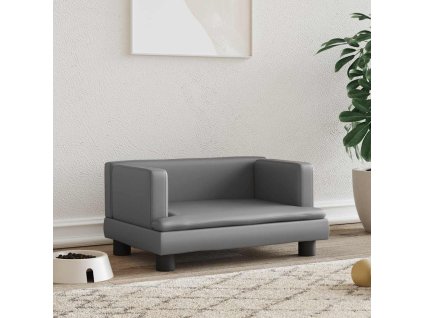 vidaXL Pelech pre psa sivý 60x40x30 cm umelá koža