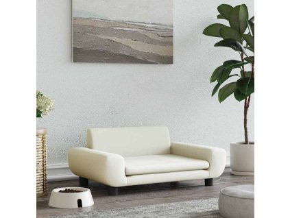 vidaXL Pelech pre psa krémový 70x45x33 cm zamat