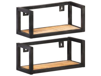 vidaXL Nástenné police 2 ks 40 cm surové mangovníkové drevo