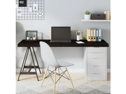 vidaXL Stolová doska tmavohnedá 160x60x(2-6) cm ošetrený dubový masív