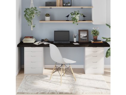 vidaXL Stolová doska tmavohnedá 220x60x(2-6) cm ošetrený dubový masív