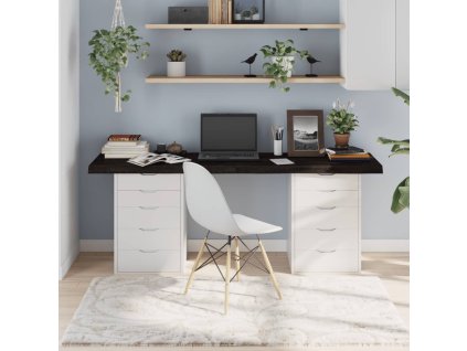 vidaXL Stolová doska tmavohnedá 180x60x(2-6) cm ošetrený dubový masív