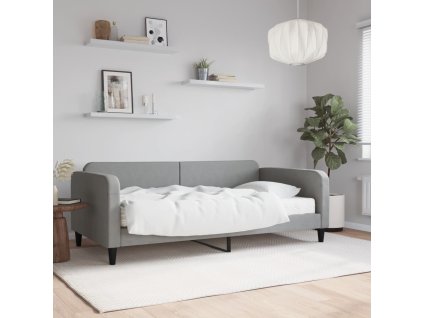 vidaXL Denná posteľ s matracom bledosivá 100x200 cm látka