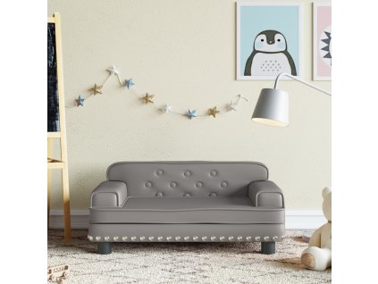vidaXL Detská pohovka sivá 70x45x30 cm umelá koža