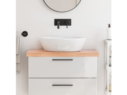 vidaXL Kúpeľňová doska bledohnedá 80x40x(2-6) cm ošetrený masív
