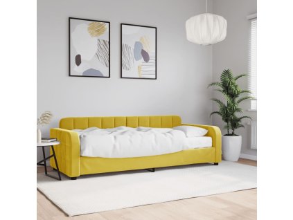 vidaXL Denná posteľ s matracom žltá 80x200 cm zamat