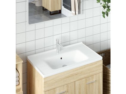 vidaXL Kúpeľňové umývadlo biele 91,5x48x19,5 cm obdĺžnikové keramické