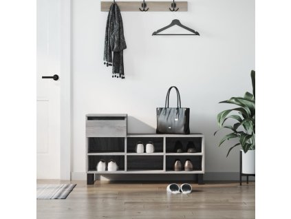 vidaXL Botník sivý dub sonoma 102x36x60 cm spracované drevo