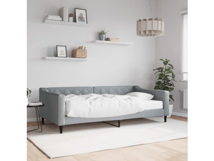 vidaXL Denná posteľ s matracom bledosivá 100x200 cm látka