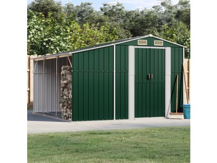 vidaXL Záhradná kôlňa zelená 277x279x179 cm pozinkovaná oceľ