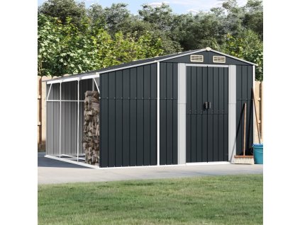 vidaXL Záhradná kôlňa antracitová 277x279x179 cm pozinkovaná oceľ