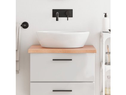 vidaXL Kúpeľňová doska bledohnedá 60x50x(2-4) cm ošetrený masív