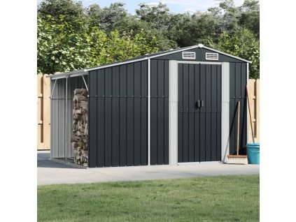 vidaXL Záhradná kôlňa antracitová 277x192,5x179 cm pozinkovaná oceľ