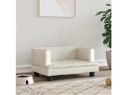 vidaXL Pelech pre psa krémový 60x40x30 cm zamat