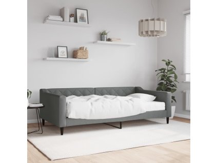 vidaXL Denná posteľ s matracom tmavosivá 100x200 cm látka