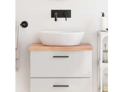 vidaXL Kúpeľňová doska bledohnedá 60x40x(2-4) cm ošetrený masív