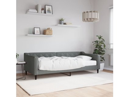 vidaXL Denná posteľ s matracom tmavosivá 90x200 cm látka