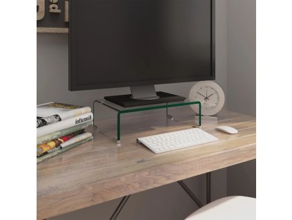 vidaXL TV stojan/stojan pod monitor z priehľadného skla, 40x25x11 cm