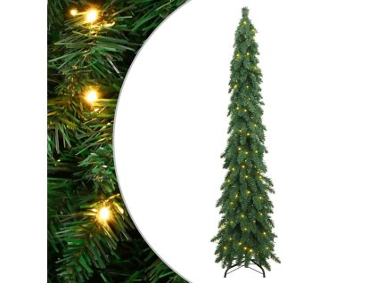 vidaXL Osvetlený umelý vianočný stromček so 100 LED 180 cm