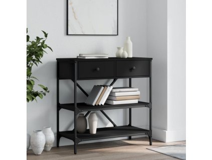 vidaXL Konzolový stolík čierny 75x34,5x75 cm kompozitné drevo