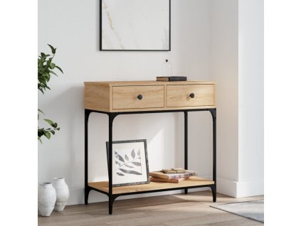 vidaXL Konzolový stolík dub sonoma 75 x 34,5 x 75 cm kompozitné drevo