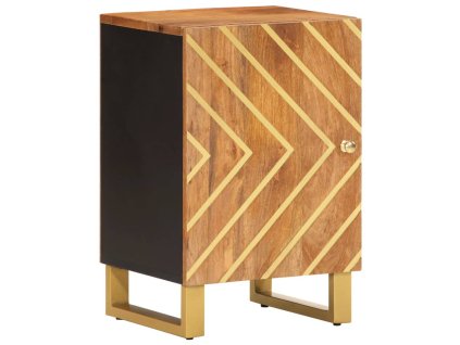 vidaXL Kúpeľňová skrinka hnedo-čierna 38x33,5x58 cm masívne mango