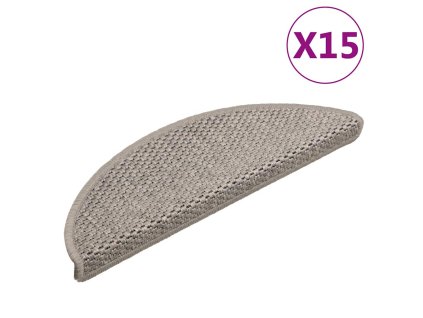 vidaXL Samolepiace nášľapy na schody, sisalový vzhľad 15 ks 56x17x3 cm