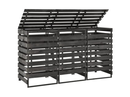 vidaXL Ohrada na tri odpadkové koše 210x75x121 cm, borovica s náterom