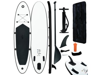 vidaXL Nafukovací Stand up paddleboard, čierno biely
