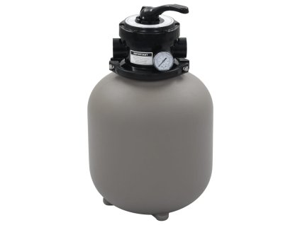 vidaXL Bazénový pieskový filter so 4 polohovým ventilom sivý 350 mm