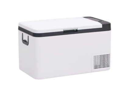 vidaXL Chladiaci box s rukoväťou čierno-biely 25 l PP a PE