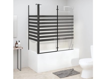 vidaXL Pruhovaná vaňová zástena 120x68x130 cm, tvrdené sklo