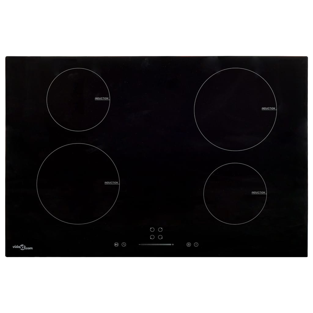 vidaXL Indukčná varná doska, 4 platničky, dotyková, sklo 77 cm 7000 W