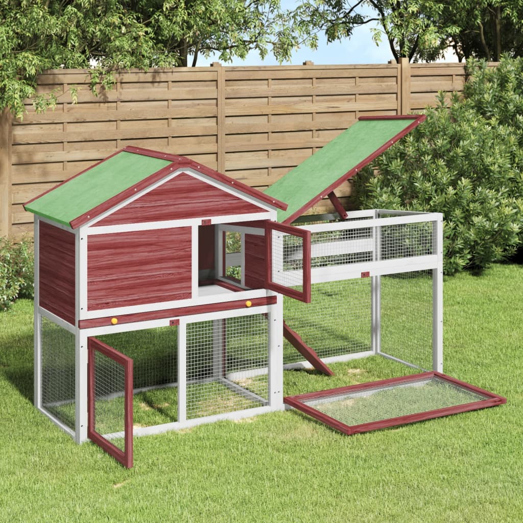 vidaXL Králikáreň mocha 185,5x60,5x109,5 cm masívna borovica