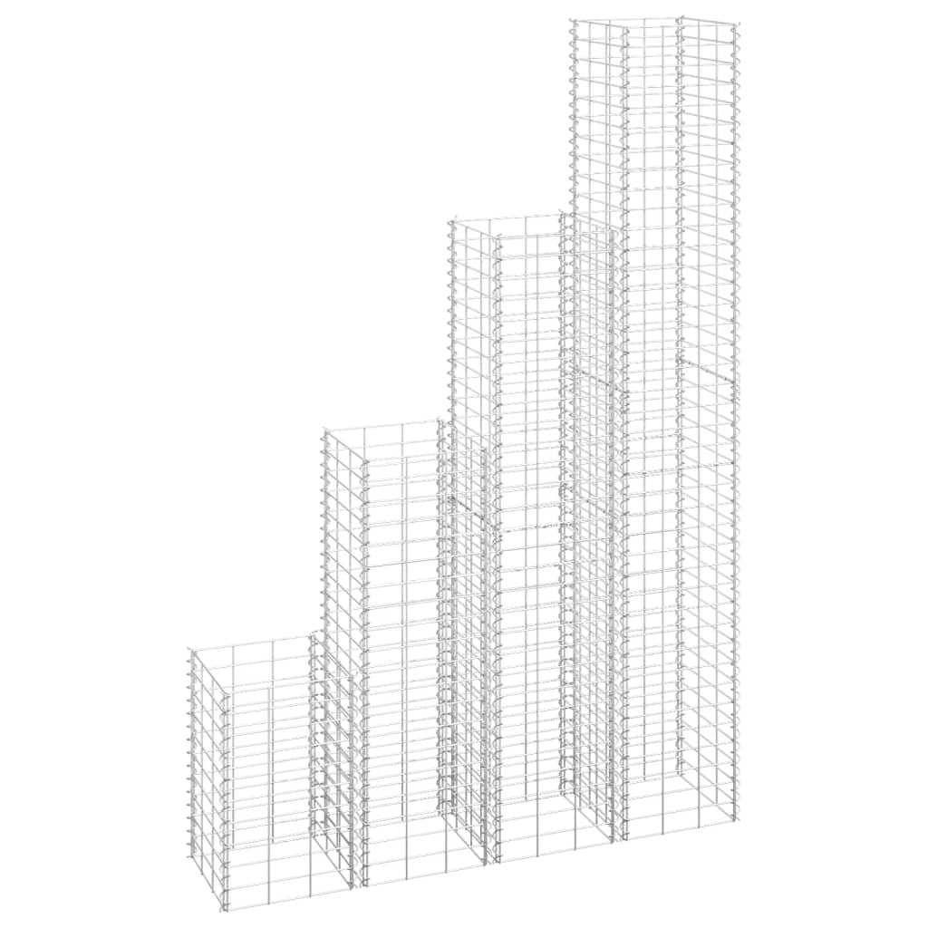 vidaXL Gabiónové vyvýšené záhony 4 ks 30x30x50/100/150/200 cm, železo