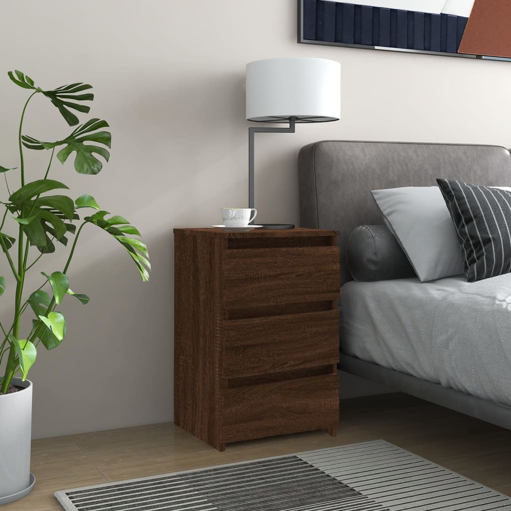 vidaXL Nočný stolík hnedý dub 40x35x62,5 cm spracované drevo