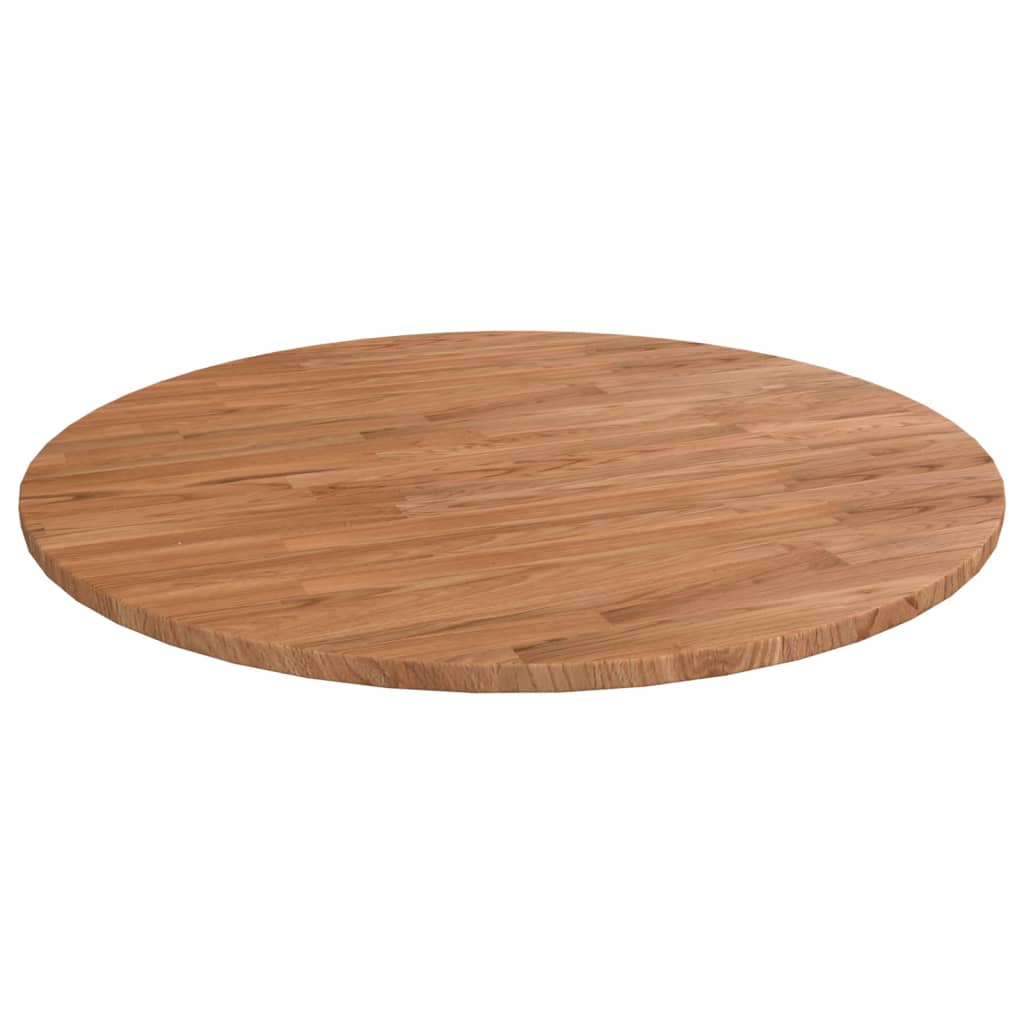 vidaXL Okrúhla stolová doska bledohnedá Ø90x1,5cm ošetrený masívny dub