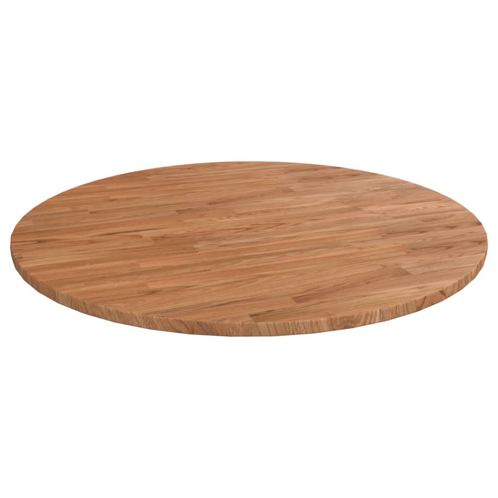 vidaXL Okrúhla stolová doska bledohnedá Ø70x1,5cm ošetrený masívny dub