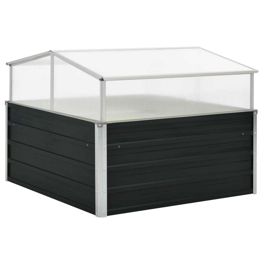 vidaXL Skleník antracitový 100x100x77 cm pozinkovaná oceľ