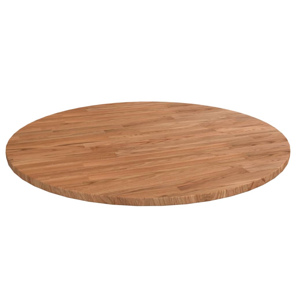 vidaXL Okrúhla stolová doska bledohnedá Ø80x1,5cm ošetrený masívny dub