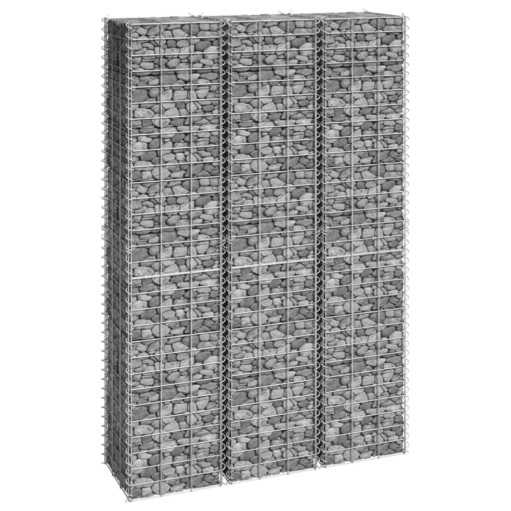 vidaXL Gabiónové vyvýšené záhony 3 ks 30x30x150 cm, železo