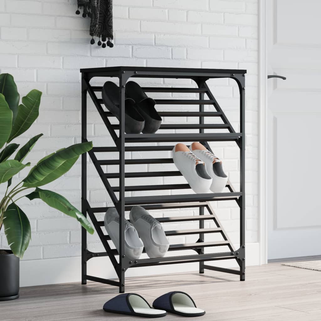 vidaXL Regál na topánky čierny 60x30x85 cm kompozitné drevo
